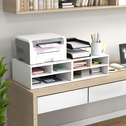 Three-Compartment Printer Storage Cabinet with Flat Top Surface - White