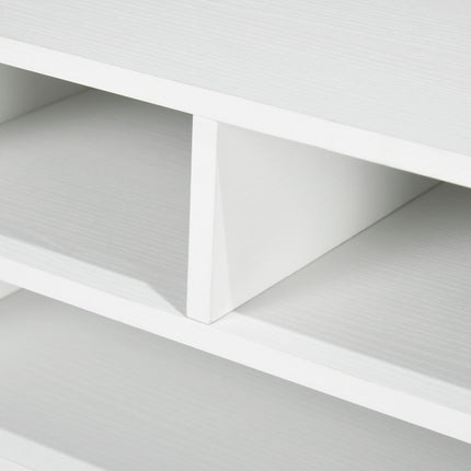 Three-Compartment Printer Storage Cabinet with Flat Top Surface - White