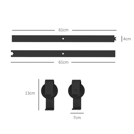 4FT/122CM Heavy Duty Bi-Folding Sliding Barn Door Hardware Track Kit for 2 Doors - Black