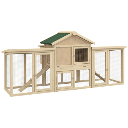 Large Chicken Coop, Wooden Garden Hen House, Poultry Coops Cages with Run, Nesti