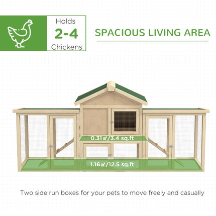 Large Chicken Coop, Wooden Garden Hen House, Poultry Coops Cages with Run, Nesti