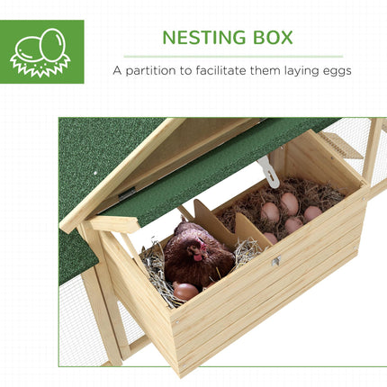 Large Chicken Coop, Wooden Garden Hen House, Poultry Coops Cages with Run, Nesti