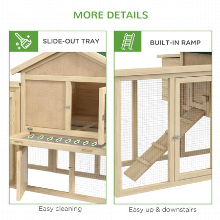 Large Chicken Coop, Wooden Garden Hen House, Poultry Coops Cages with Run, Nesti
