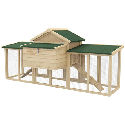 Large Chicken Coop, Wooden Garden Hen House, Poultry Coops Cages with Run, Nesti