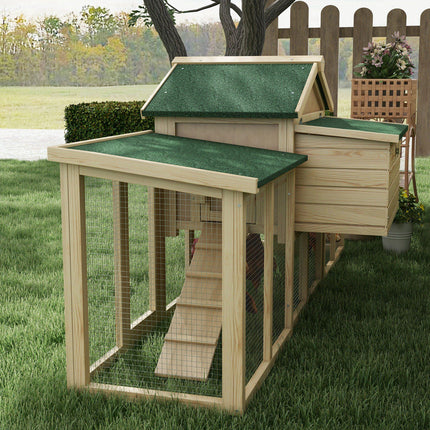 Large Chicken Coop, Wooden Garden Hen House, Poultry Coops Cages with Run, Nesti