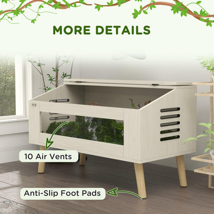 140L Vivarium for Snakes, Lizards, Frogs, Chameleons, Hamsters & Gerbils with Tempered Glass Windows - Oak Tone