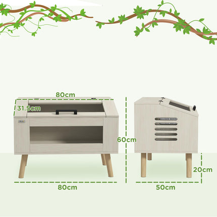 111L Vivarium for Snakes, Lizards, Frogs, Chameleons, Hamsters & Gerbils with Tempered Glass Windows - Oak Tone