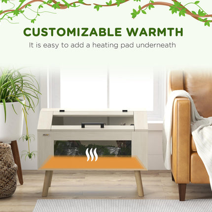 111L Vivarium for Snakes, Lizards, Frogs, Chameleons, Hamsters & Gerbils with Tempered Glass Windows - Oak Tone