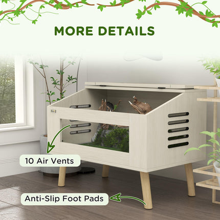 111L Vivarium for Snakes, Lizards, Frogs, Chameleons, Hamsters & Gerbils with Tempered Glass Windows - Oak Tone