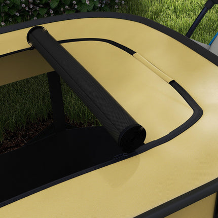 Foldable Portable Dog Pen with Storage Bag and Ground Stakes for Indoor Outdoor Use - Yellow