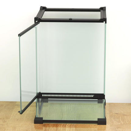 12L Vivarium for Lizards, Frogs, Snakes, Turtles & Tortoises with Anti-Escape Design and Ventilation - Black
