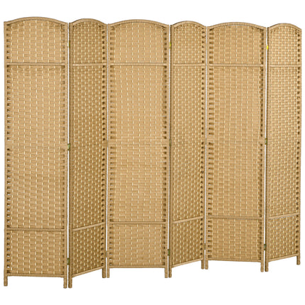 6 Panel Folding Room Divider, Freestanding Privacy Screen for Living Room, Bedro