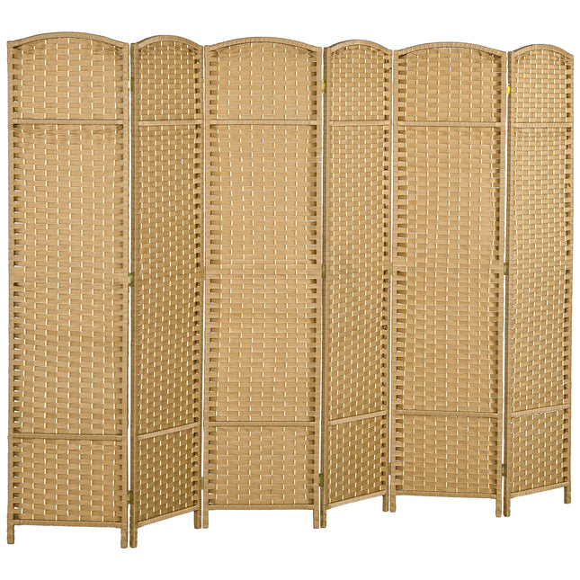 6 Panel Folding Room Divider, Freestanding Privacy Screen for Living Room, Bedro