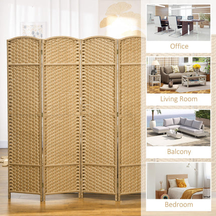 6 Panel Folding Room Divider, Freestanding Privacy Screen for Living Room, Bedro
