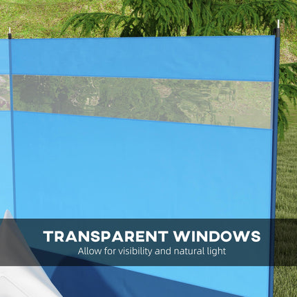 Beach Windbreaker with Clear Window for Sun and Wind Protection - Blue