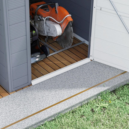 4.4ft x 6.2ft Aluminium Frame Garden Storage Shed with Foundation - Grey