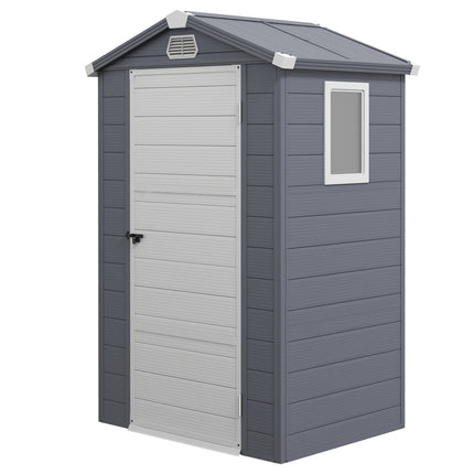 4.4ft x 3.3ft Aluminium Frame Plastic Wall Garden Shed with Foundation - Grey