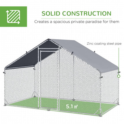 Large Chicken Coop, Galvanised Walk In Chicken Coop Hen House w/ Water-Resist Coop Galvanised Walk In Chicken Coop Hen House W Water Resist Co