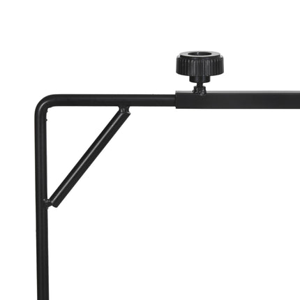 Adjustable 86-129cm Reptile Lamp Stand Holder with Hook and Base - Black