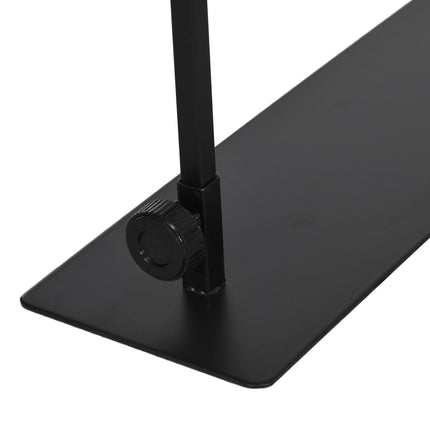 Adjustable 86-129cm Reptile Lamp Stand Holder with Hook and Base - Black