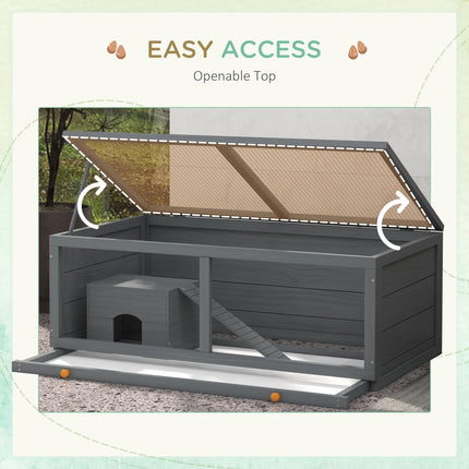 Wooden Hamster Cage with Sliding Tray, Openable Top, Hut for Syrian Hamster, Gre