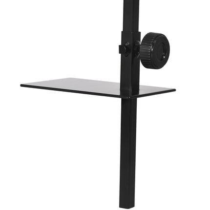 Adjustable Reptile Lamp Stand Holder with Hook and Base - Black