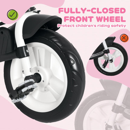 6 in 1 Kids Trike Push Bike with Canopy, 5-Point Safety Belt, Storage & Brake for Ages 1-5 - Pink
