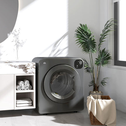 6kg Vented Tumble Dryer with 7 Programs, Freestanding, Wall Mounted & Stackable - Grey