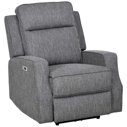 150° Electric Recliner Chair with USB Port and Footrest - Charcoal Grey