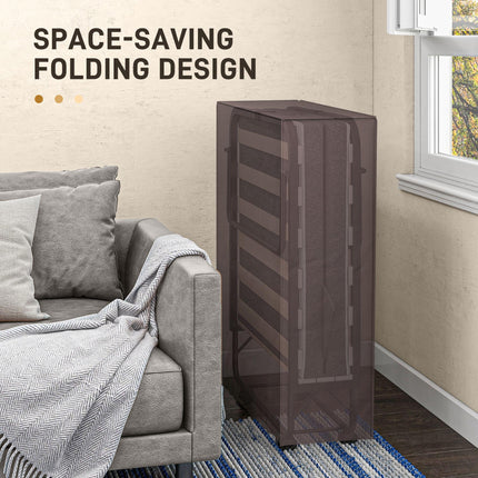 Folding Guest Bed with 10cm Mattress and Side Pockets - Dark Grey