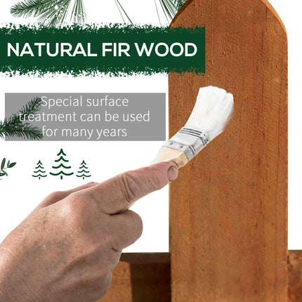 Pack of 24 Wooden Border Fences, Garden Fixed Picket Fence for Lawn Edging, Flow