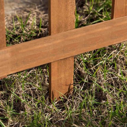 Pack of 24 Wooden Border Fences, Garden Fixed Picket Fence for Lawn Edging, Flow