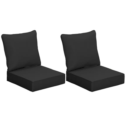 4-Piece Outdoor Patio Deep Seating Chair Cushion Set - Black