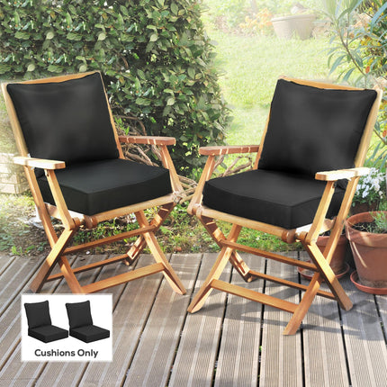 4-Piece Outdoor Patio Deep Seating Chair Cushion Set - Black