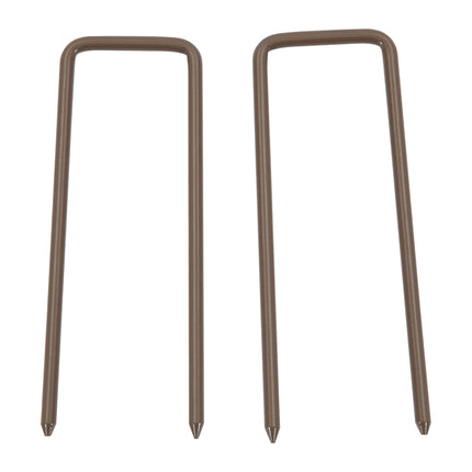 Set of 2 Expanding Garden Fencc, Aluminium Freestanding Foldable Picket Fence, 300cmx103.5 cm, Dark Brown