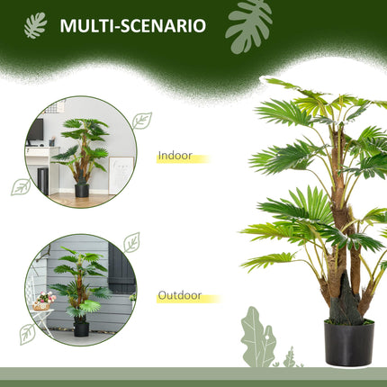 2 Pack Artificial Palm Tree Plants 135cm with Pot for Indoor Outdoor Decor - Green