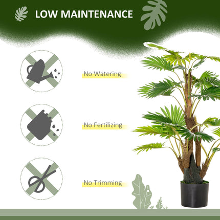 2 Pack Artificial Palm Tree Plants 135cm with Pot for Indoor Outdoor Decor - Green