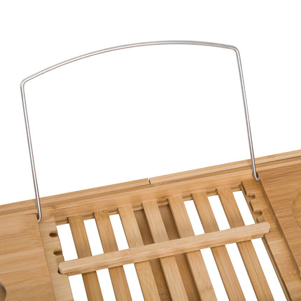 Extendable Bamboo Bathtub Shelf Rack Bath Caddy Tray Set of 2 - Bamboo