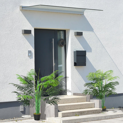 Set of 2 Artificial 125cm Palm Trees with Pots - Green