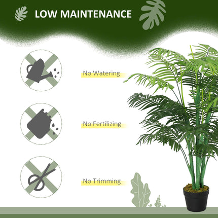 Set of 2 Artificial 125cm Palm Trees with Pots - Green