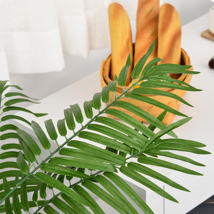 Set of 2 Artificial 125cm Palm Trees with Pots - Green