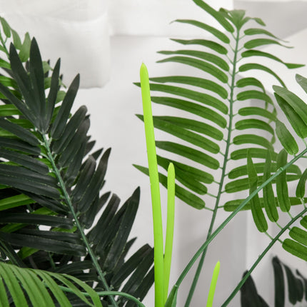 Set of 2 Artificial 125cm Palm Trees with Pots - Green