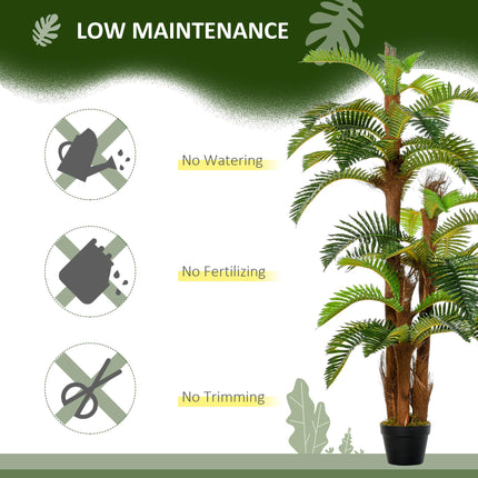Set of 2 Artificial Tropical Palm Plants with Bendable Leaves - Green