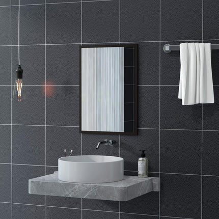 70 x 50 cm Wall-Mounted Bathroom Mirror for Living Room, Bedroom, Hallway - Black