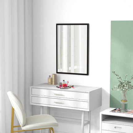 70 x 50 cm Wall-Mounted Bathroom Mirror for Living Room, Bedroom, Hallway - Black