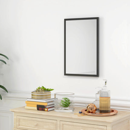 Wall Bathroom Mirror, 60 x 40 cm Wall-Mounted Mirror for Living Room, Bedroom, H