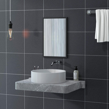 Wall Bathroom Mirror, 60 x 40 cm Wall-Mounted Mirror for Living Room, Bedroom, H