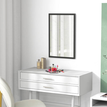 Wall Bathroom Mirror, 60 x 40 cm Wall-Mounted Mirror for Living Room, Bedroom, H