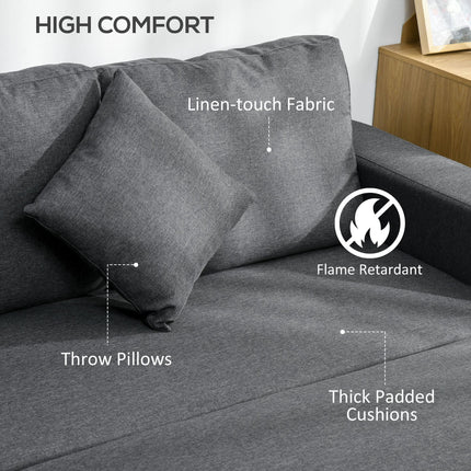 3 Seater Corner Sofa Bed with Storage and Reversible Chaise Lounge - Dark Grey