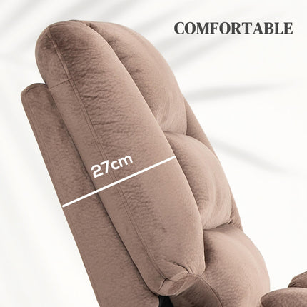 Electric Lift and Recline Massage Armchair with Remote Control - Brown